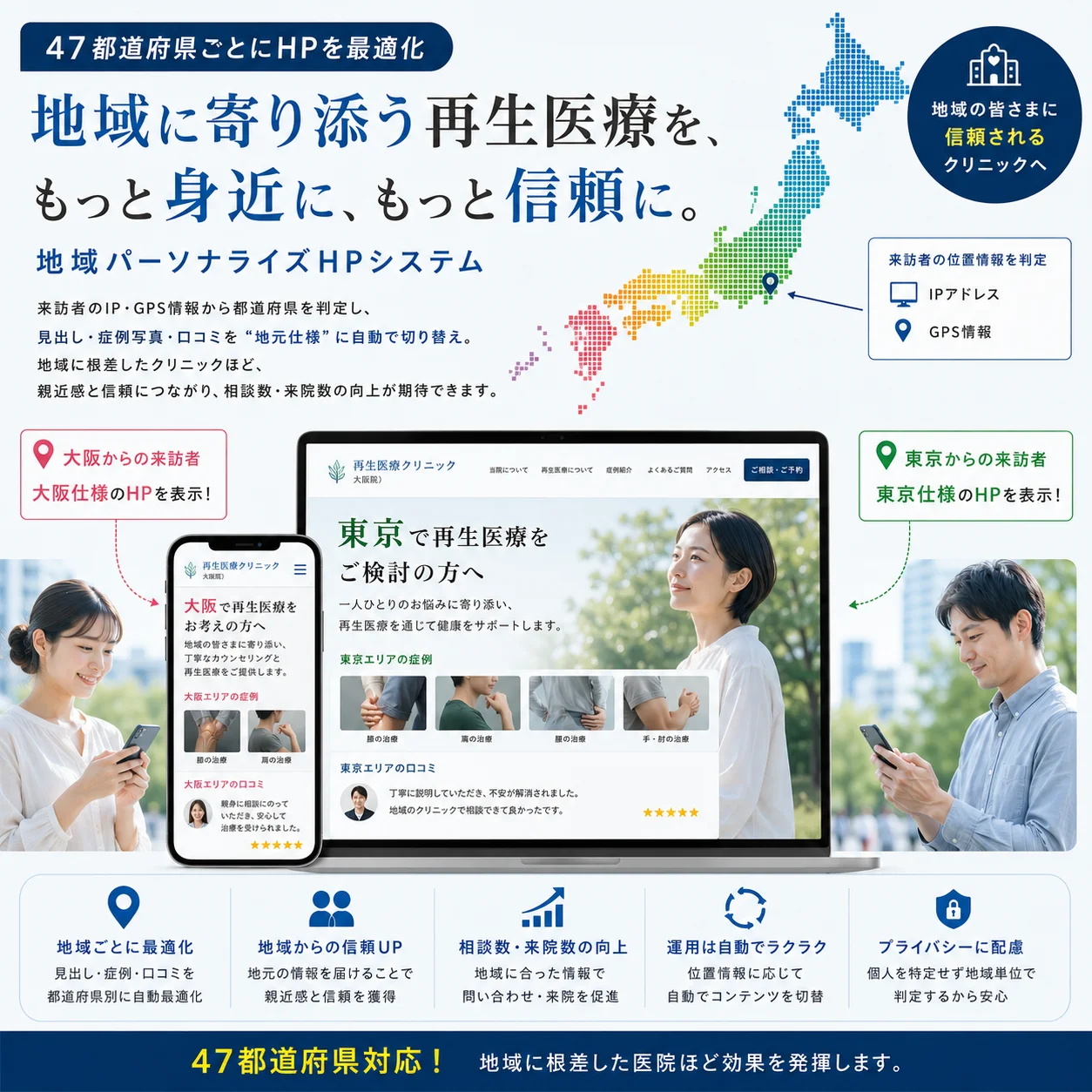47都道府県毎にHPを変えるシステム提供