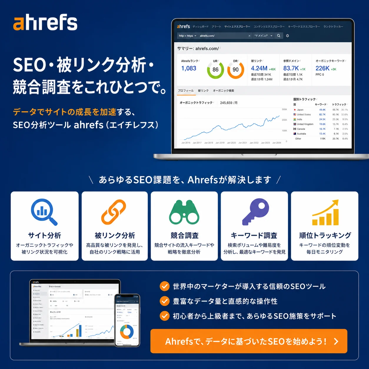 3C分析 Ahrefs（アドバンス・年間利用権）